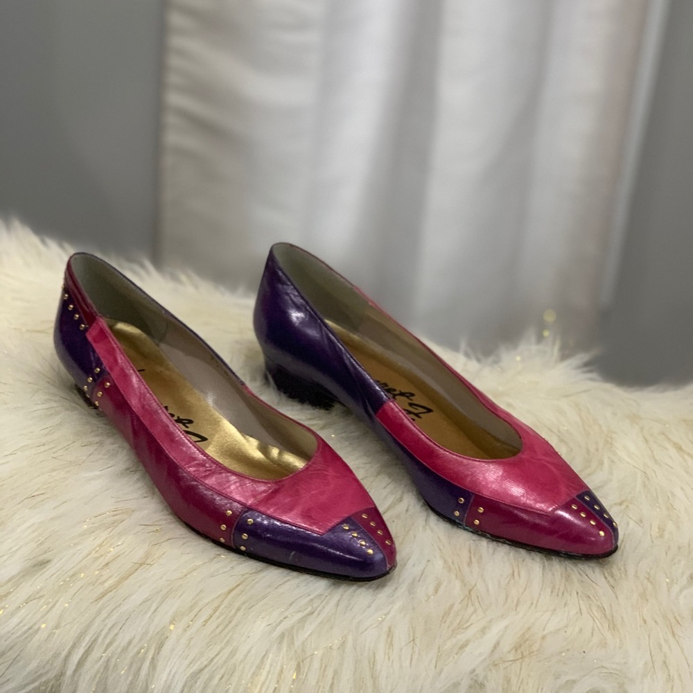 Margaret J Jerrold Vintage Leather colorblock shoes size 7.5M - Picture 5 of 8